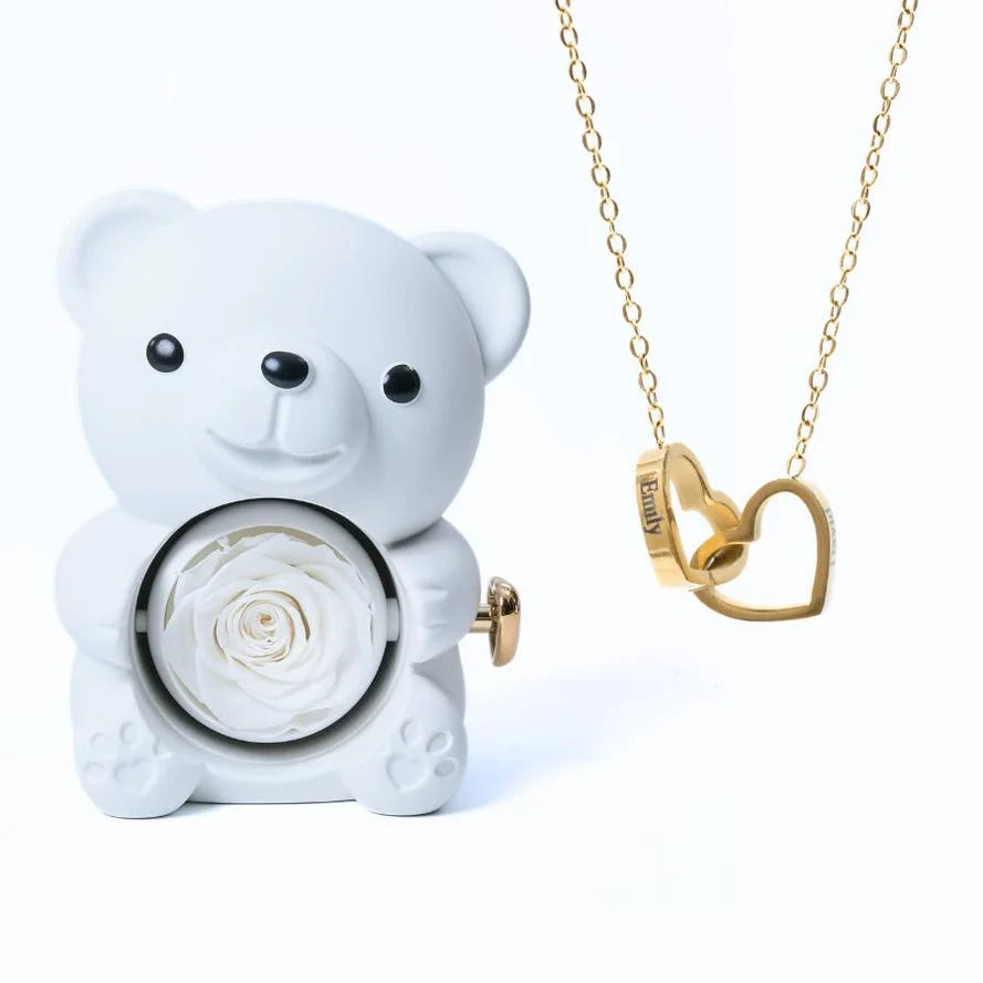 Eternal Teddy Bear &amp; Personalized Necklace