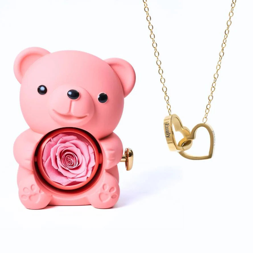 Eternal Teddy Bear &amp; Personalized Necklace
