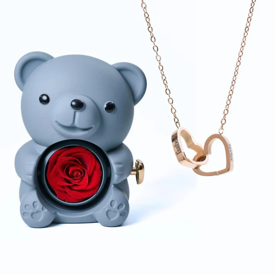 Eternal Teddy Bear &amp; Personalized Necklace
