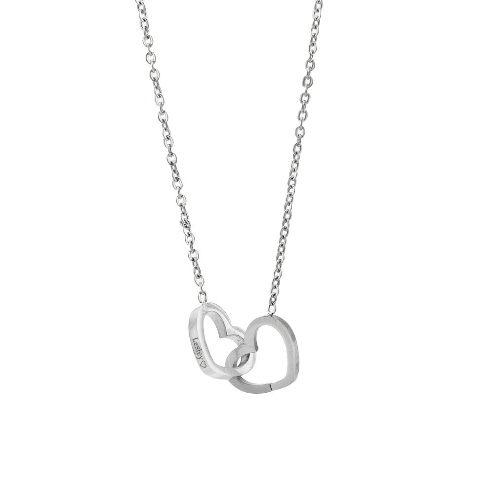 Personalized Double Heart Necklace